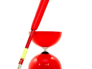 Juggle Dream Big Top Bearing Diabolo and Super Glass Hand Sticks – Red